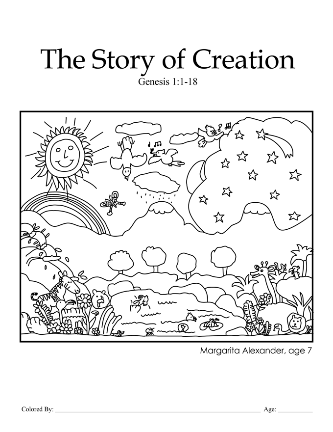 Creation coloring pages