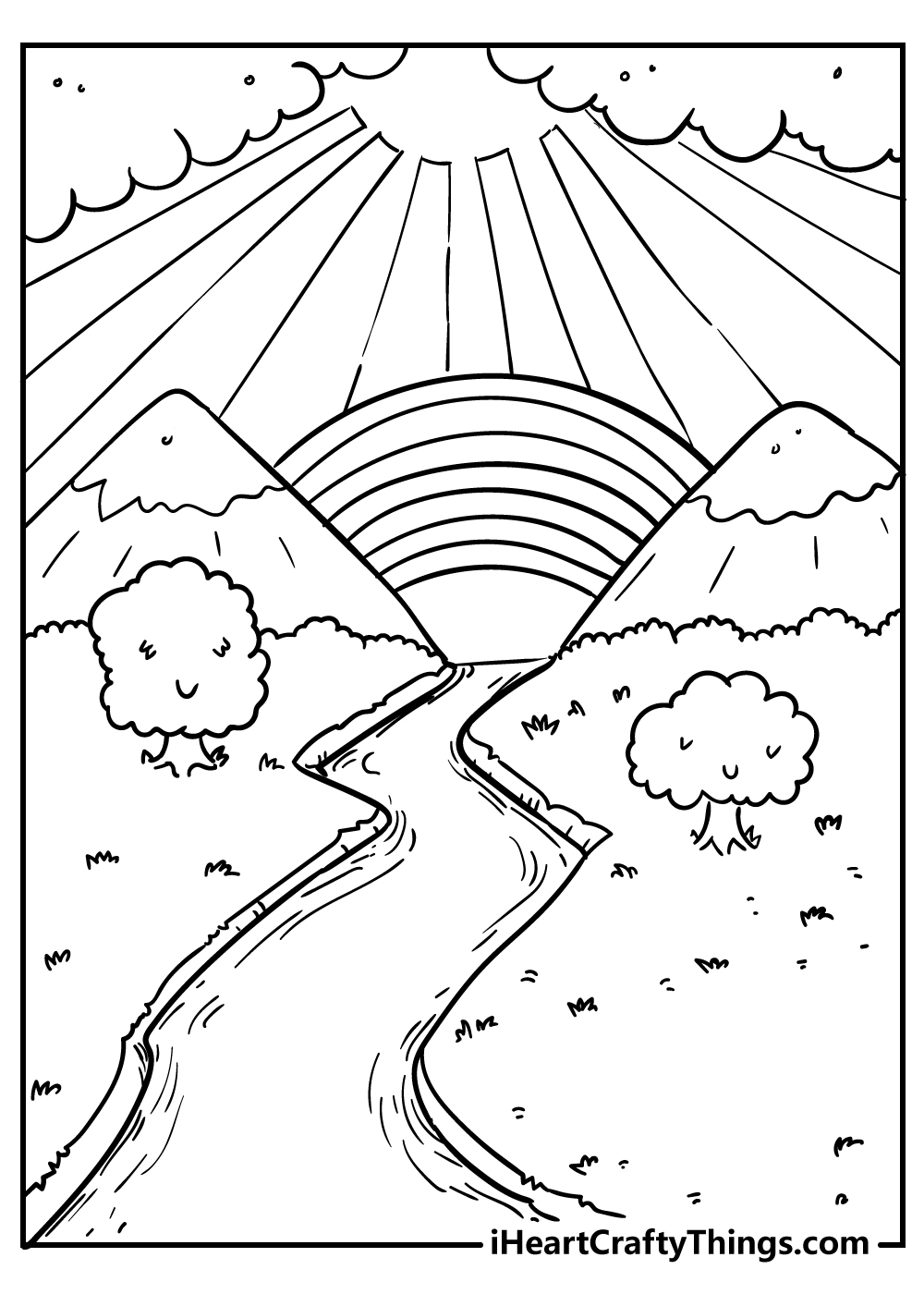 Rainbow coloring pages free printables