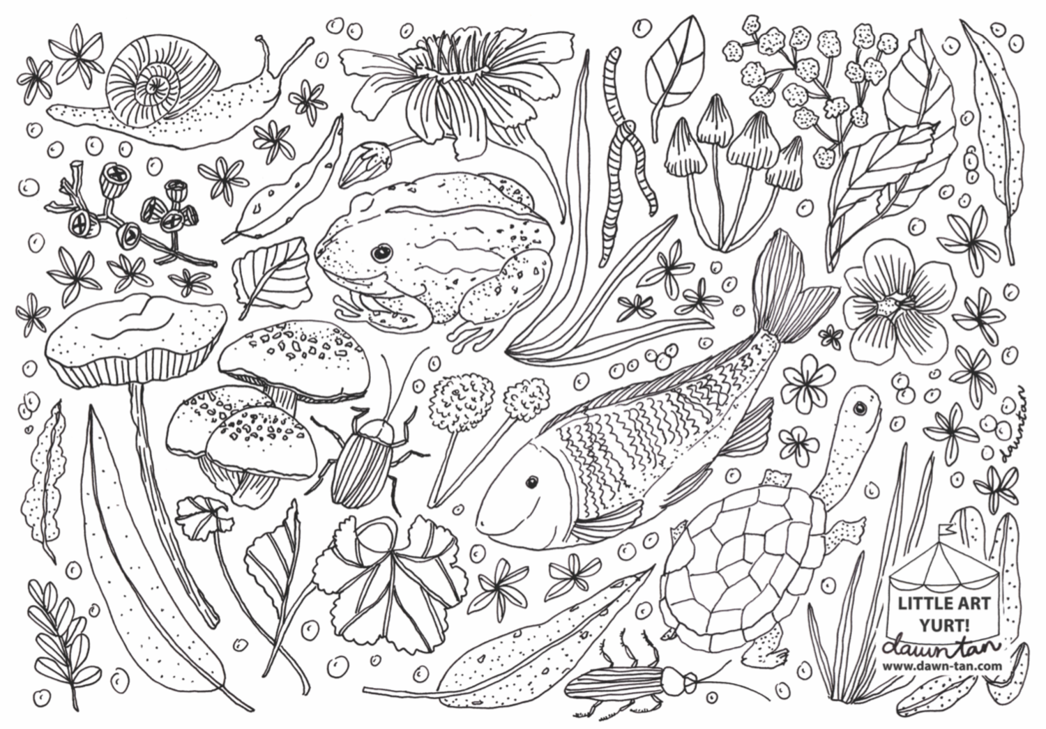 Free download friends by the creek colouring in page â dawn tan