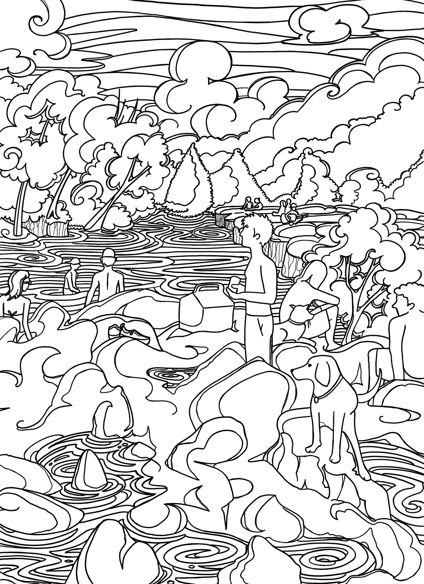 Barton creek austin tx coloring page â illustrations