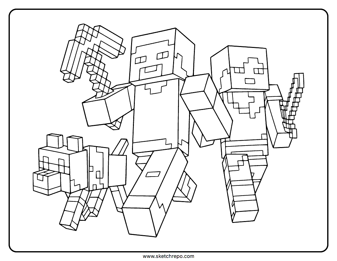 Minecraft coloring pages â sketch repo