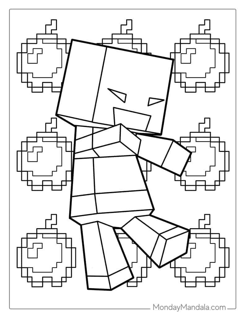 Minecraft coloring pages free pdf printables