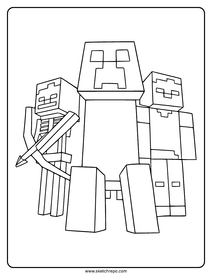 Minecraft coloring sheet