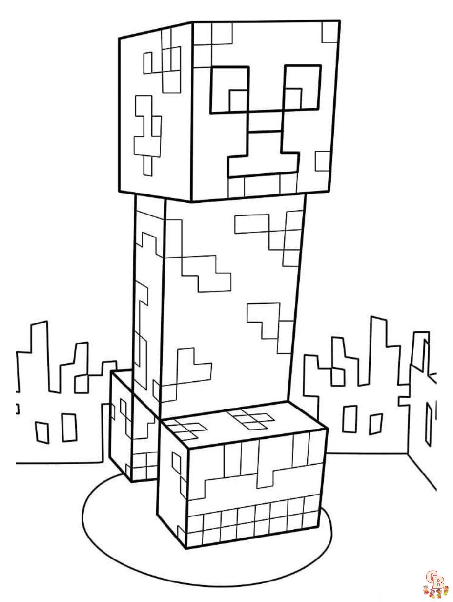 Minecraft coloring pages free printable for kids and adults