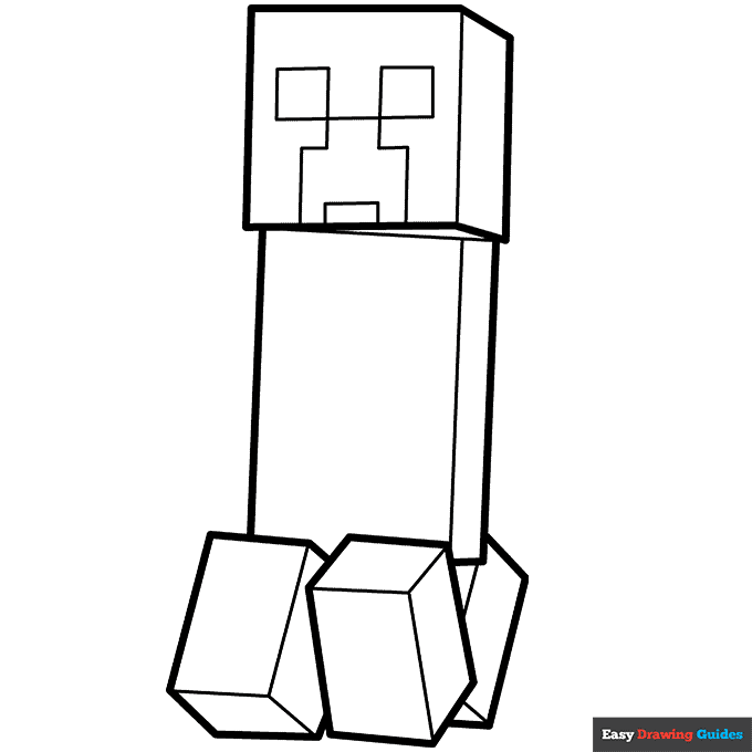 Minecraft creeper coloring page easy drawing guides