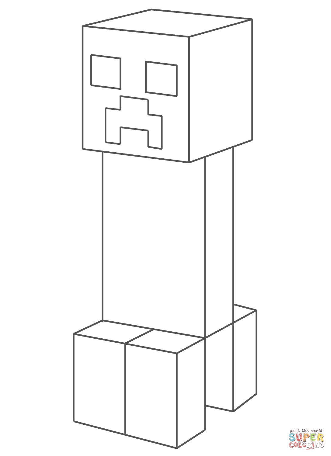 Creeper coloring page free printable coloring pages