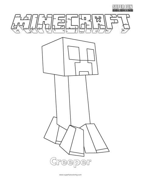 Minecraft creeper coloring page