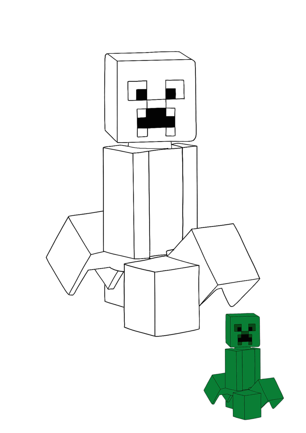 Minecraft lego creeper coloring pages