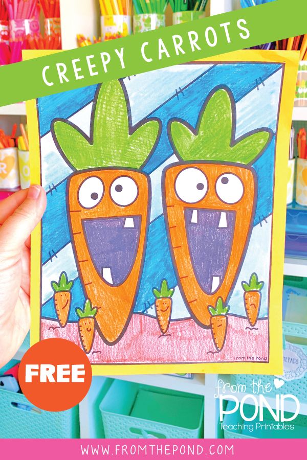 Creepy carrots coloring page afterschool activities kindergarten freebies fall kindergarten