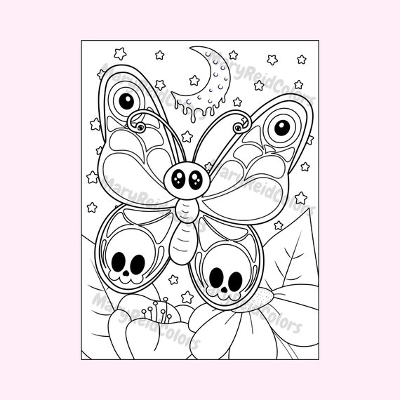 Creepy kawaii coloring pages creepy cute coloring pages printable coloring pages for adults pastel goth kawaii printable