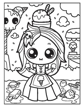 Creepy kawaii kingdom cute adorable coloring pages craft activity