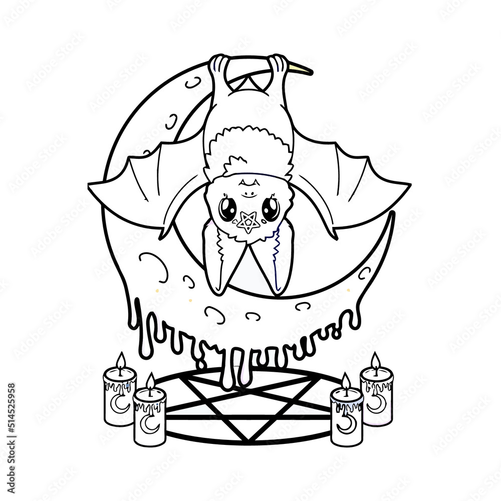 Pastel goth coloring page for kids creepy kawaii coloring page coloring page creepy page vector