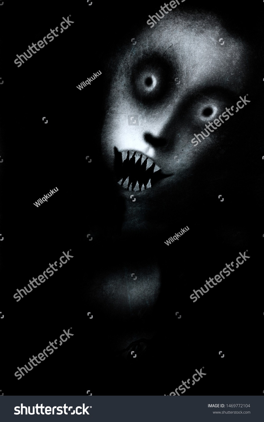 Scary face horror spooky wallpaper monster stock illustration