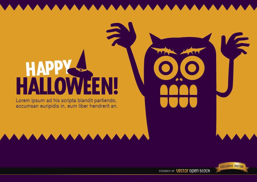 Halloween creepy monster wallpaper vector download