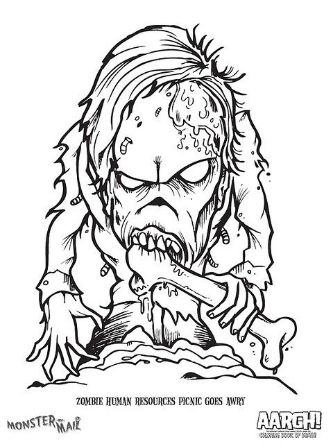 Get creative with zombies coloring pages