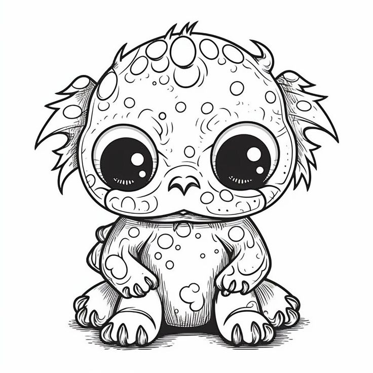 Adorable creepy monsters coloring book v for adults and