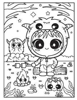 Creepy kawaii kingdom cute adorable coloring pages craft activity