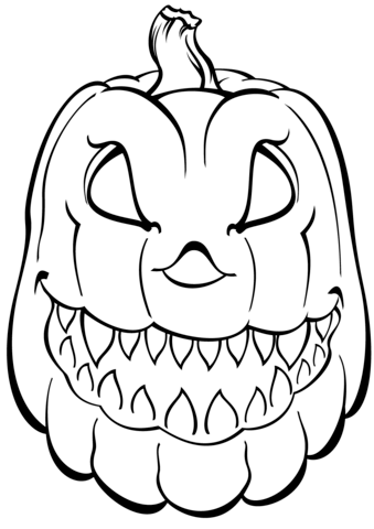 Scary pumpkin coloring page free printable coloring pages