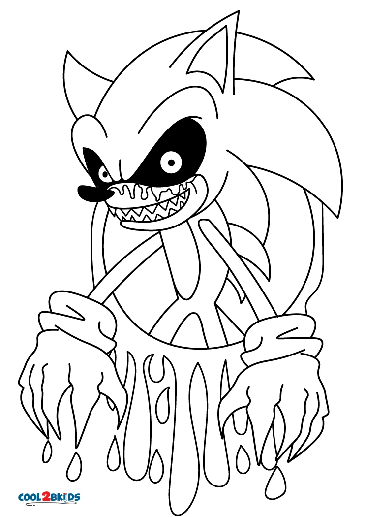 Free printable sonic exe coloring pages for kids