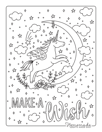 Magical unicorn coloring pages for kids adults