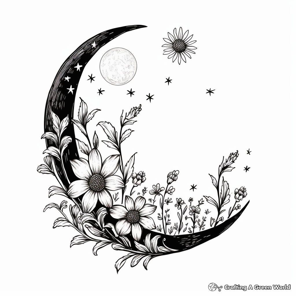 Crescent moon coloring pages