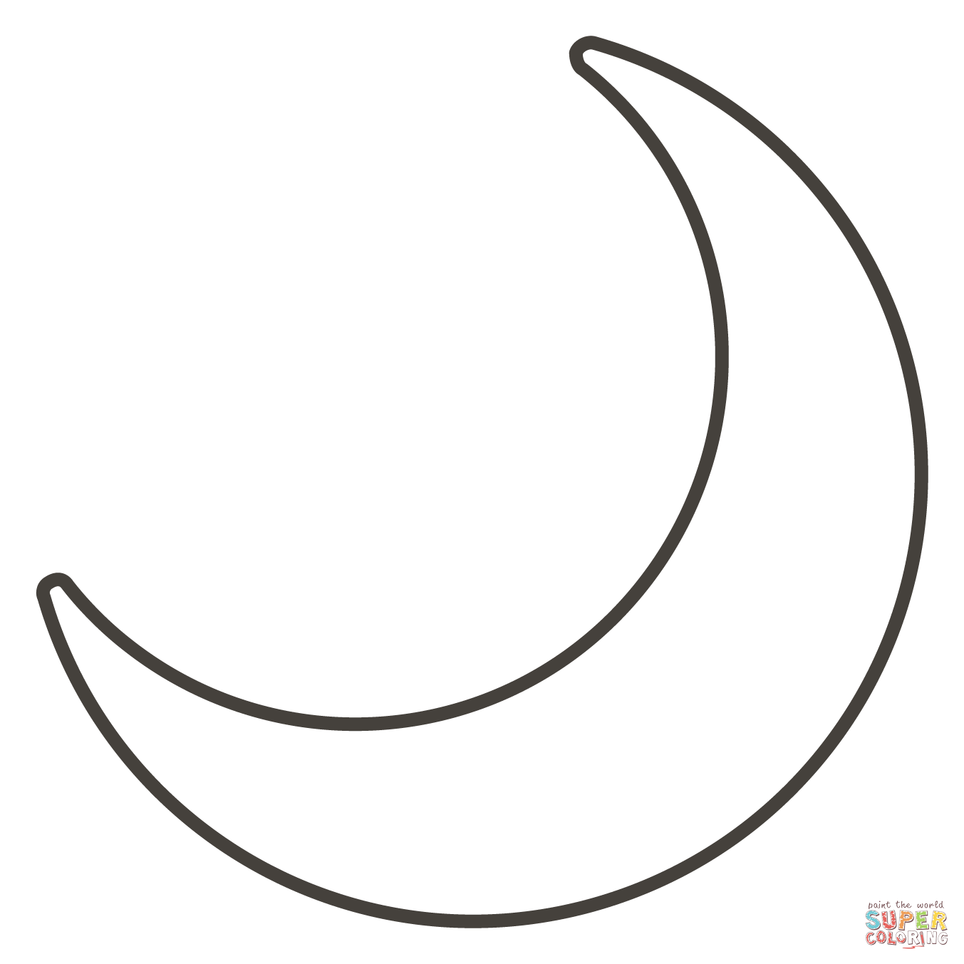 Crescent moon coloring page free printable coloring pages