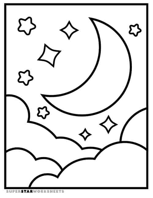 Moon coloring pages