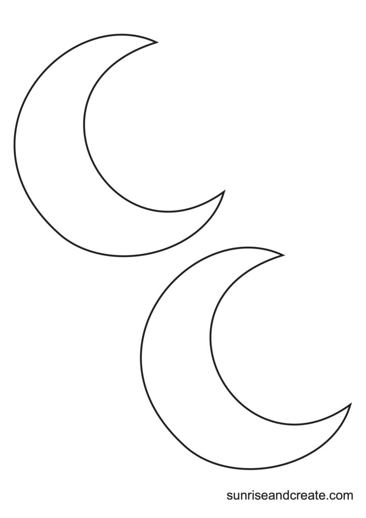 Free printable moon templates crescent full moons