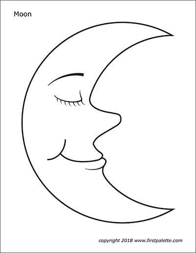 Moon free printable templates coloring pages