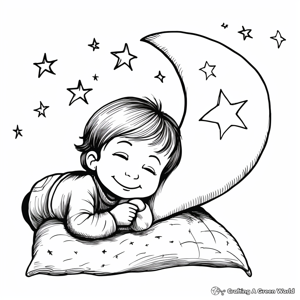 Crescent moon coloring pages