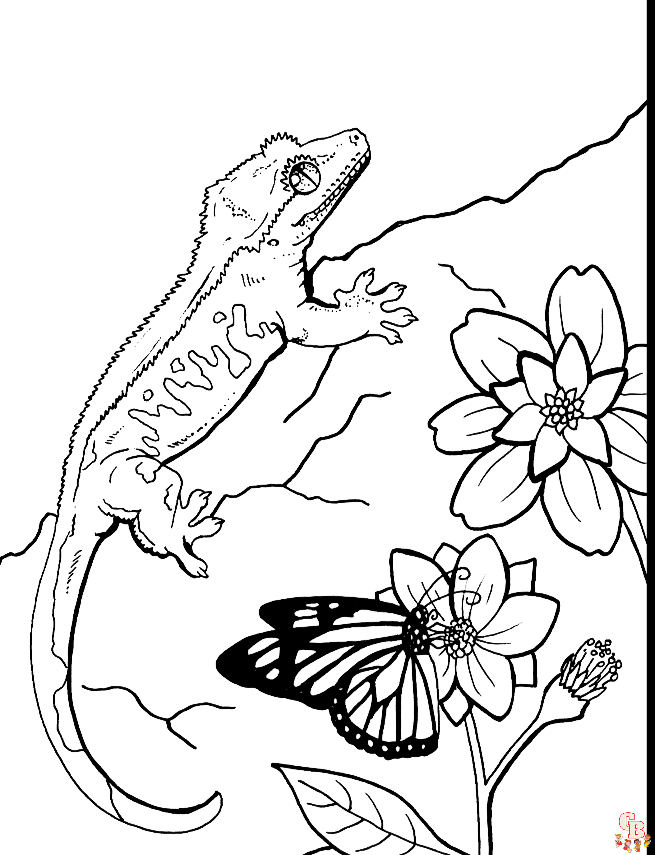 Printable gecko coloring pages free for kids and adults