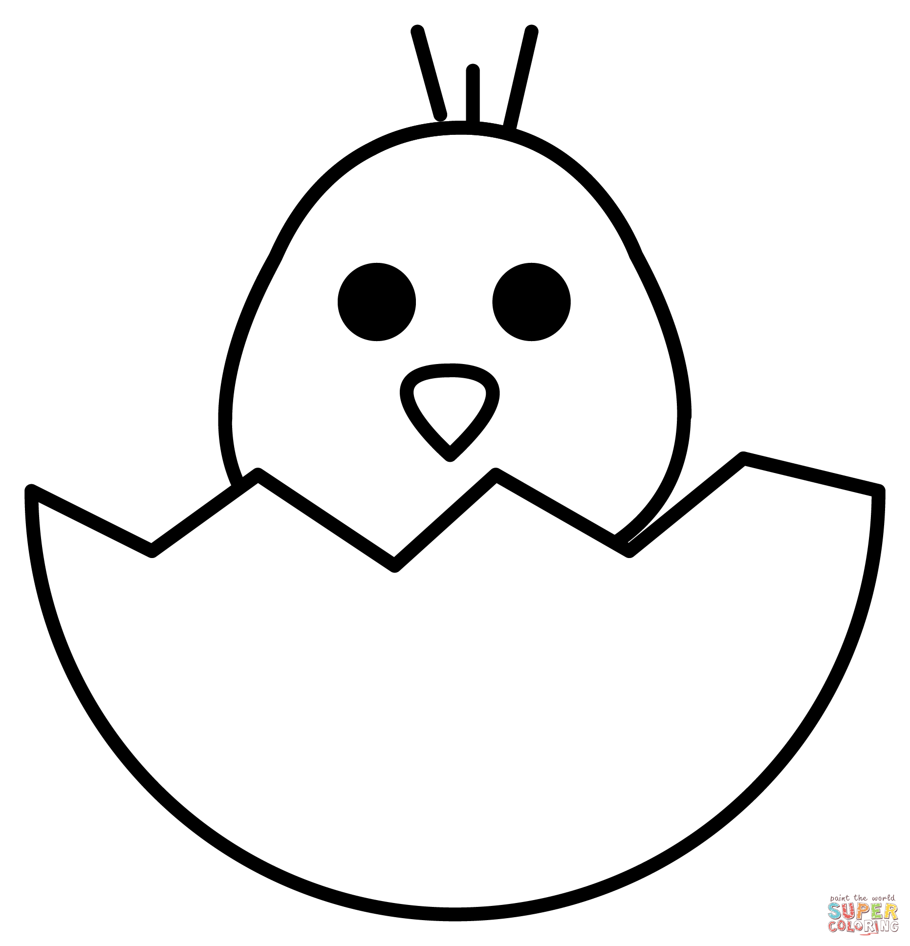 Hatching chick emoji coloring page free printable coloring pages