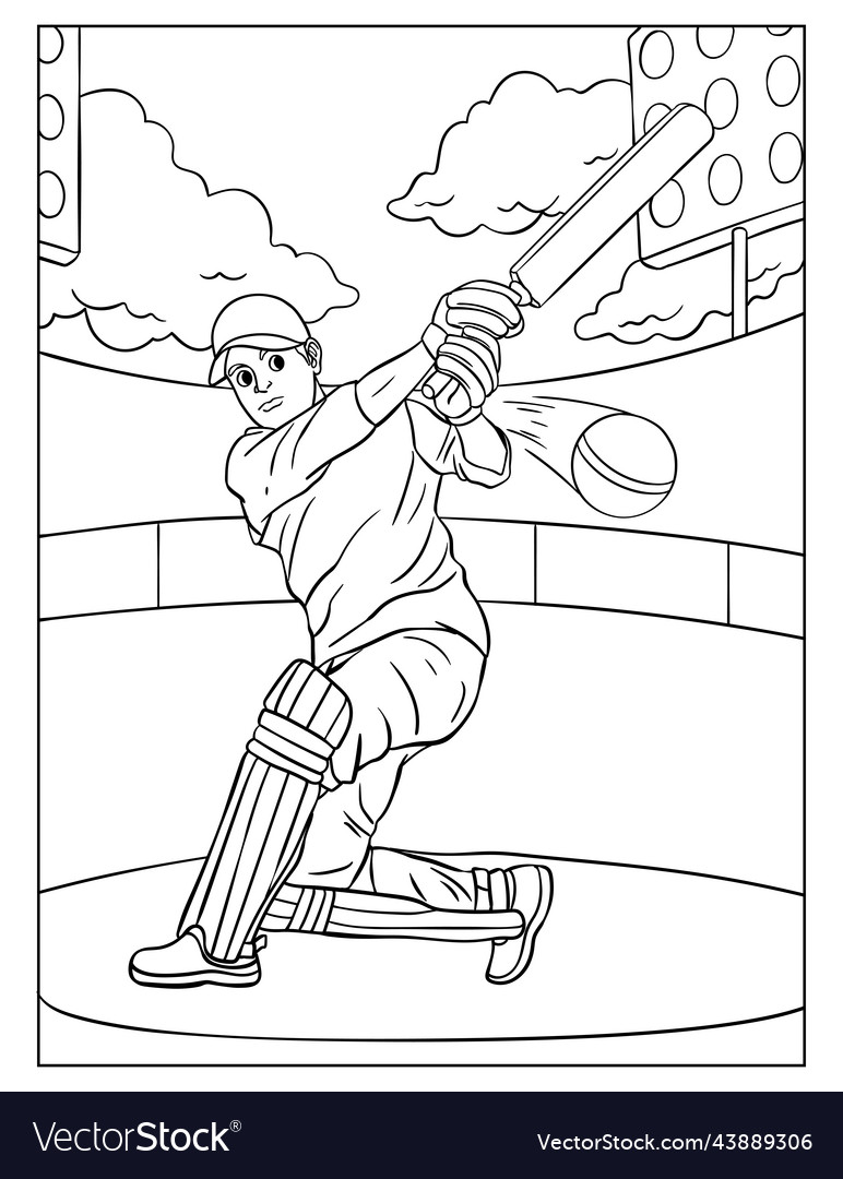 Cricket coloring page for kids royalty free vector image