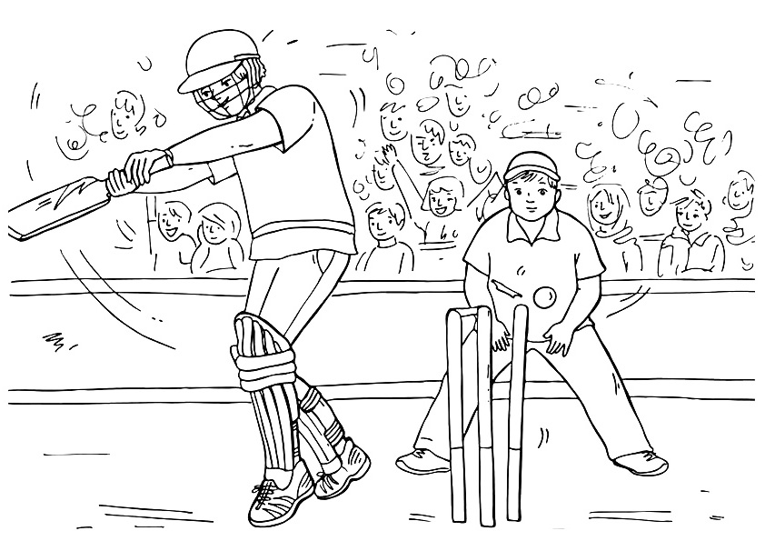 Cricket sport coloring pages