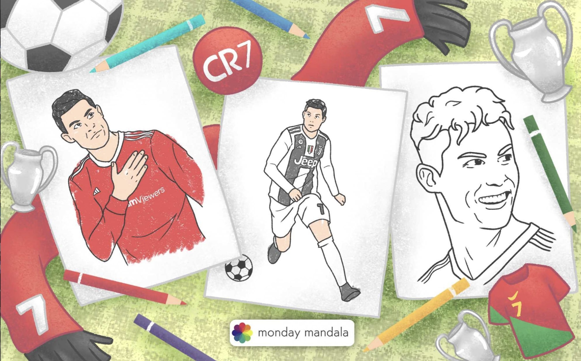 Ronaldo coloring pages free pdf printables