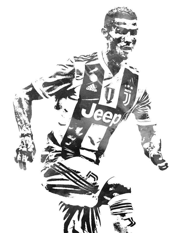 Cristiano ronaldo juventus water color pixel art mixed media by joe hamilton