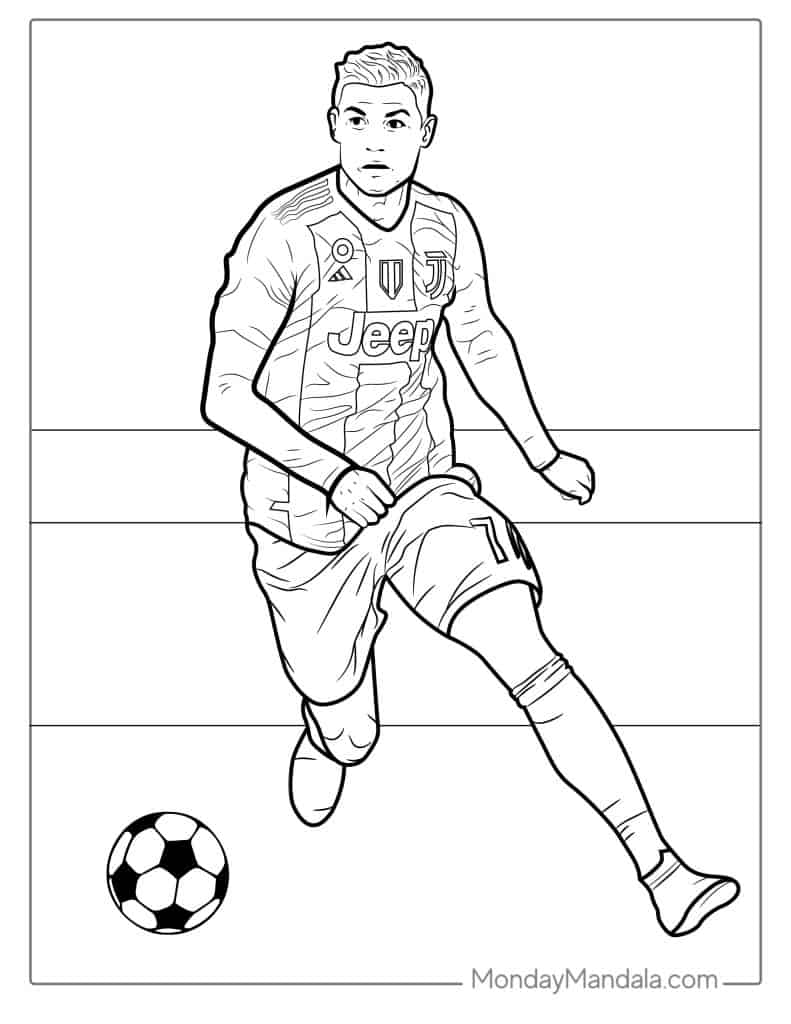 Ronaldo coloring pages free pdf printables