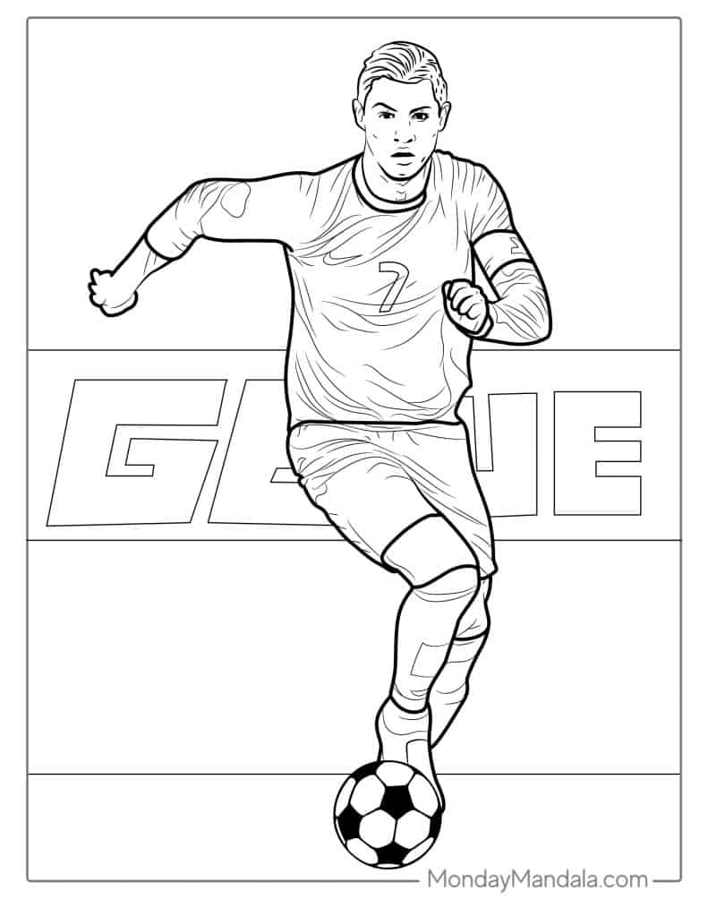 Ronaldo coloring pages free pdf printables