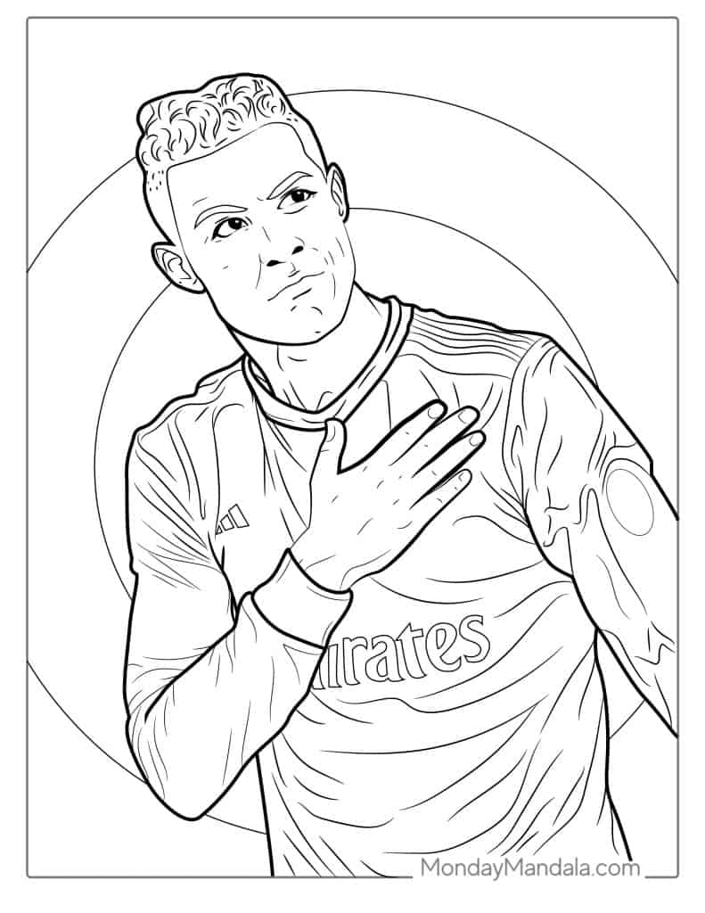 Ronaldo coloring pages free pdf printables