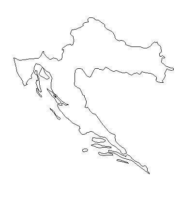 Blank outline maps of croatia â at