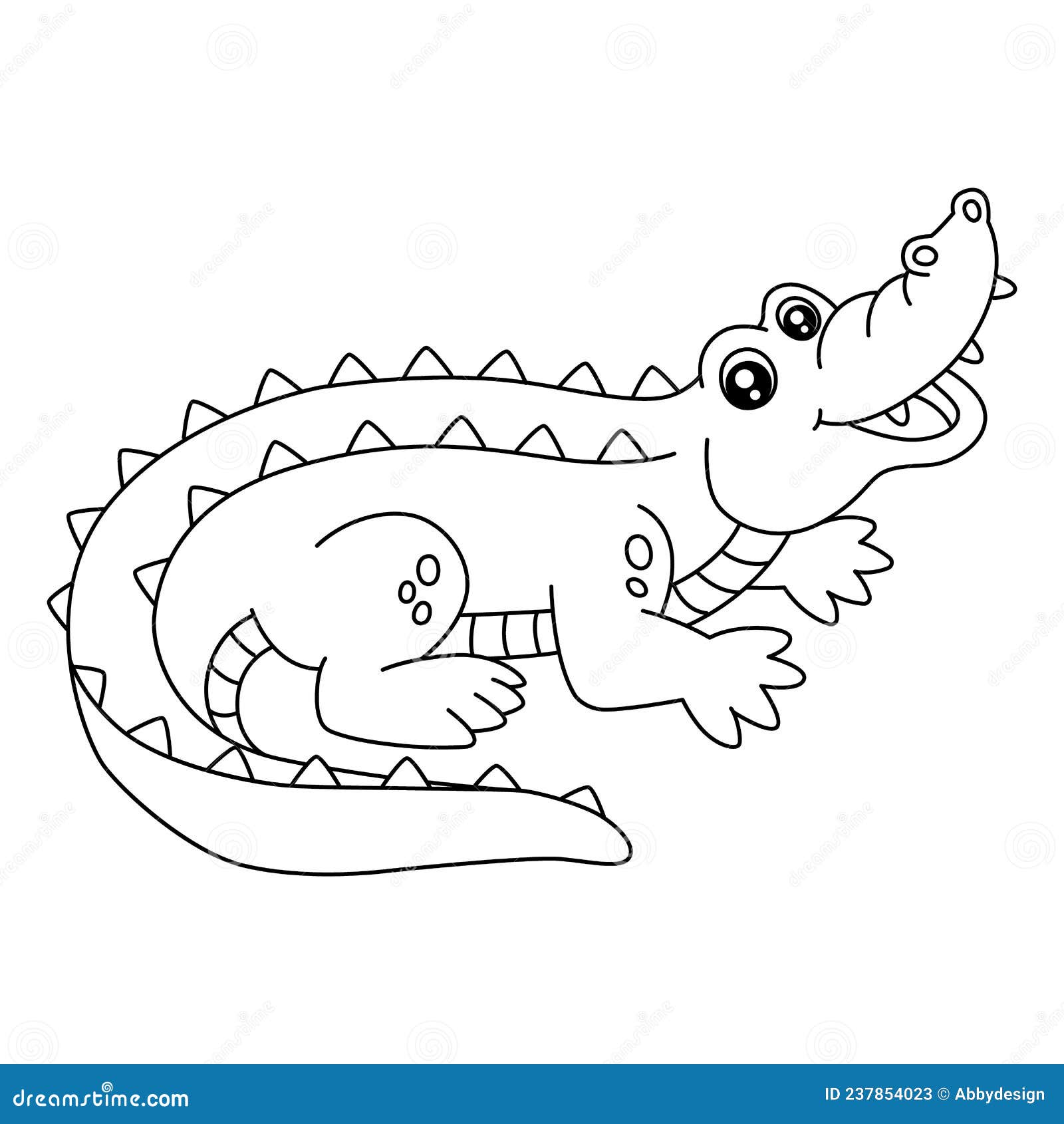 Crocodile coloring page isolated for kids stock vector