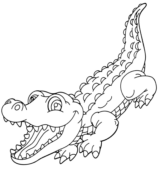 Printable crocodile coloring page