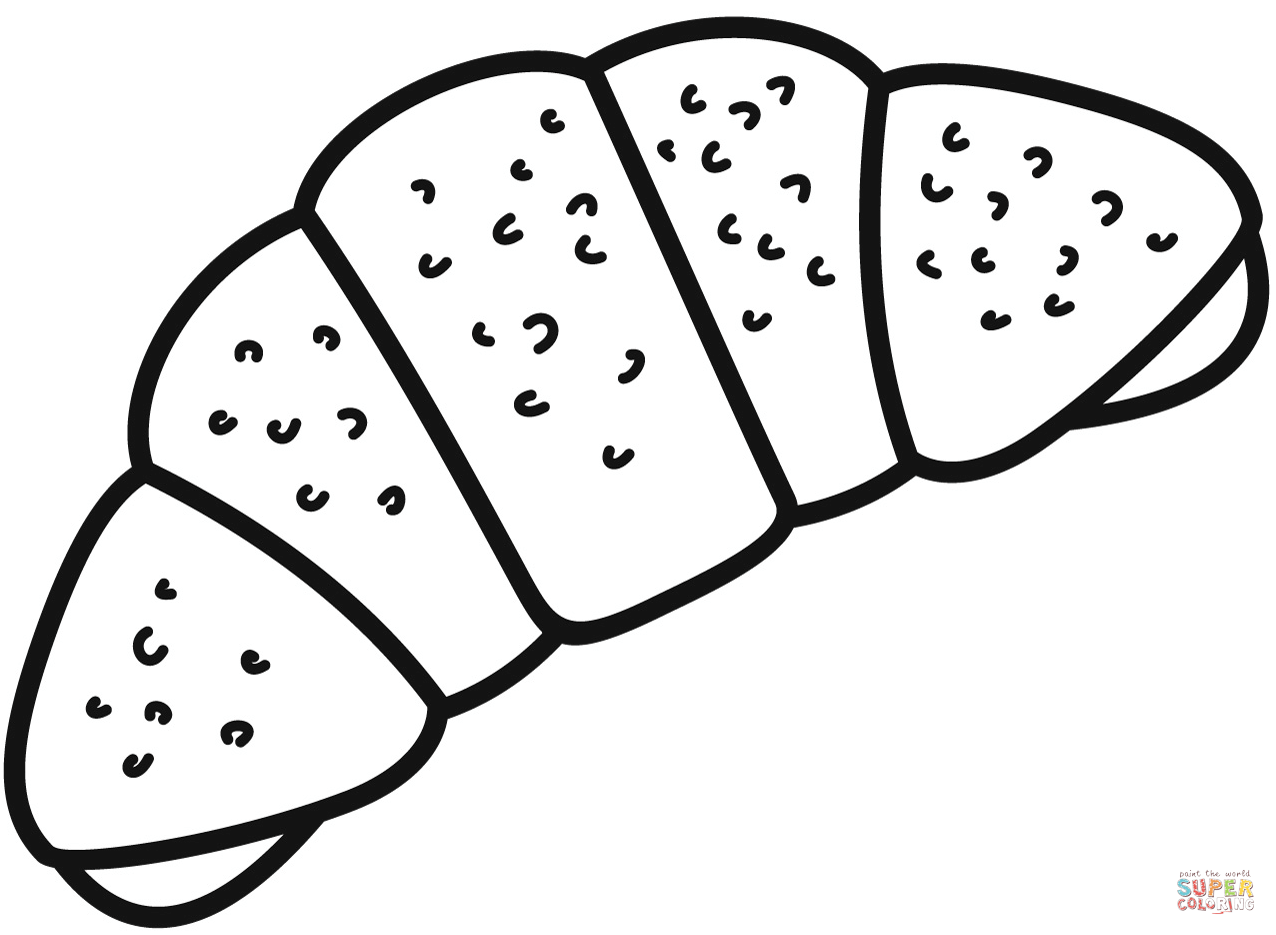 Croissant coloring page free printable coloring pages