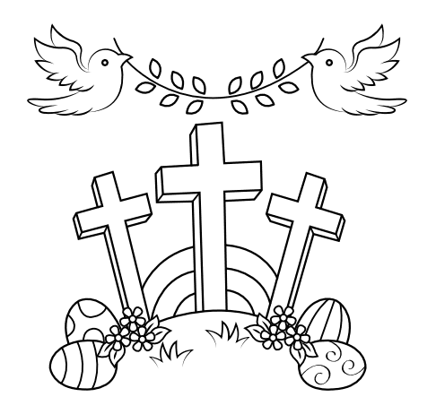 Easter cross coloring pages printable for free download