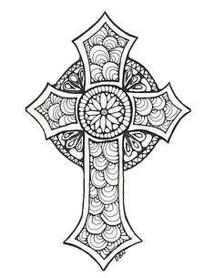 Colouring fun for all ages this digital coloring page printable features a decorative image its â cross coloring page mandala coloring pages coloring pages