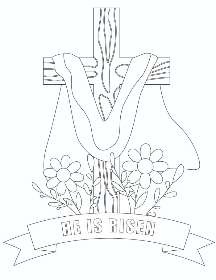 Free printable easter cross coloring pages