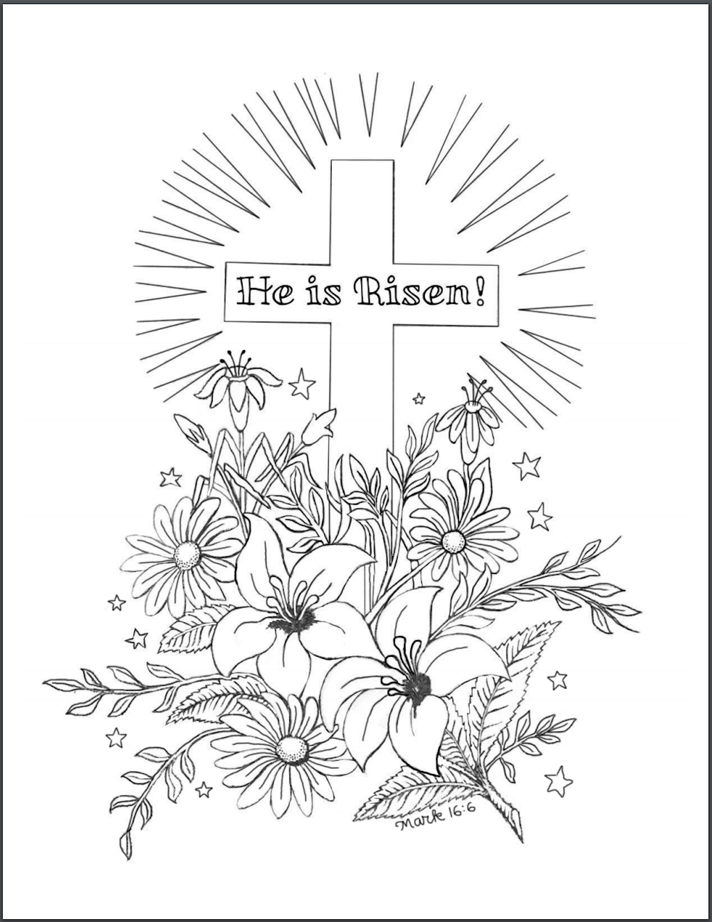 He is risen coloring page