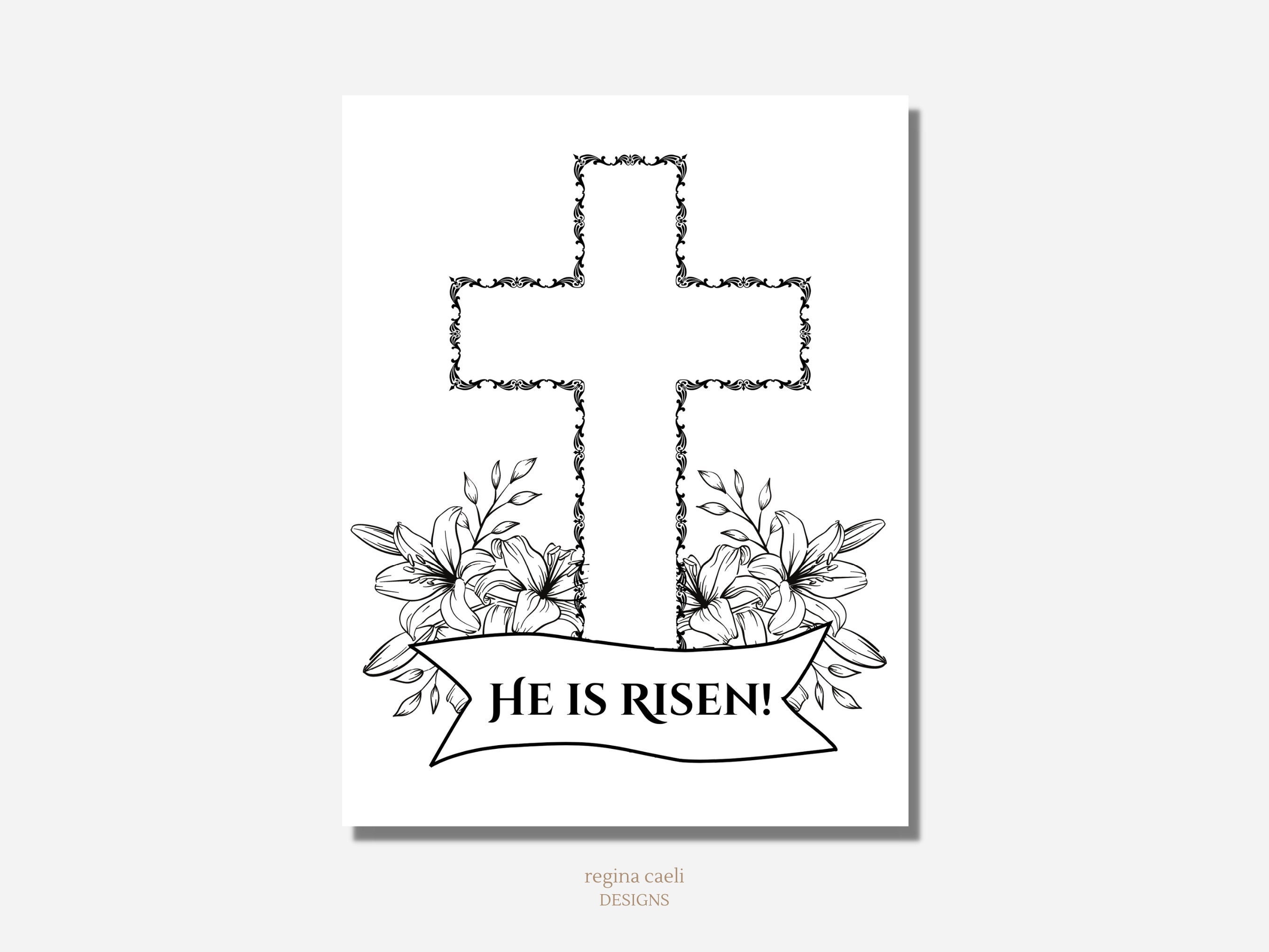 He is risen coloring page printable easter coloring page printable he is risen coloring page easter printable coloring page pdf