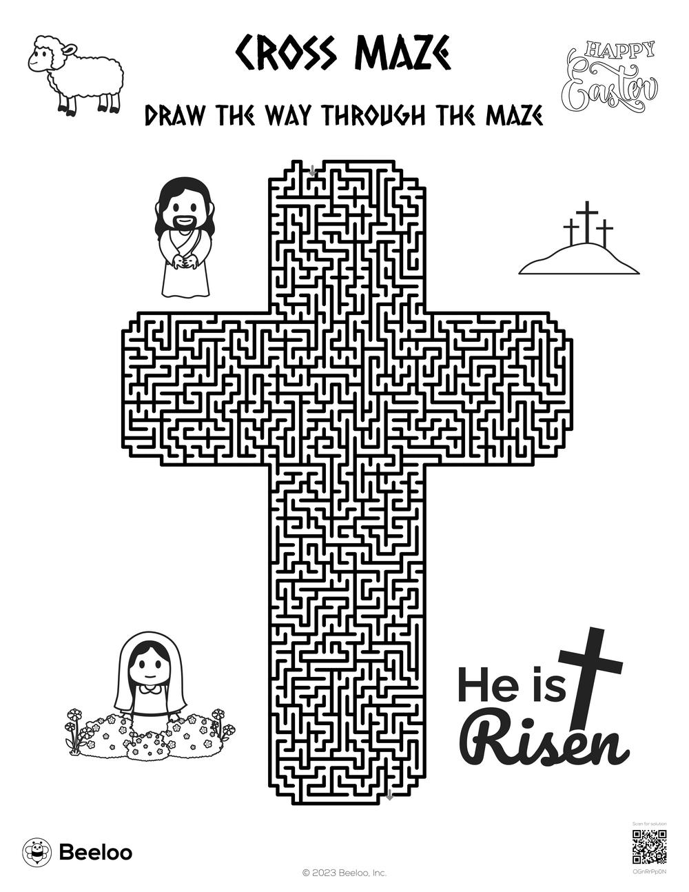 Cross maze â printable crafts and activities for kids