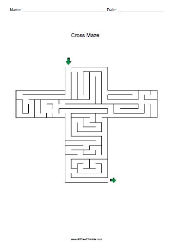 Cross maze â free printable